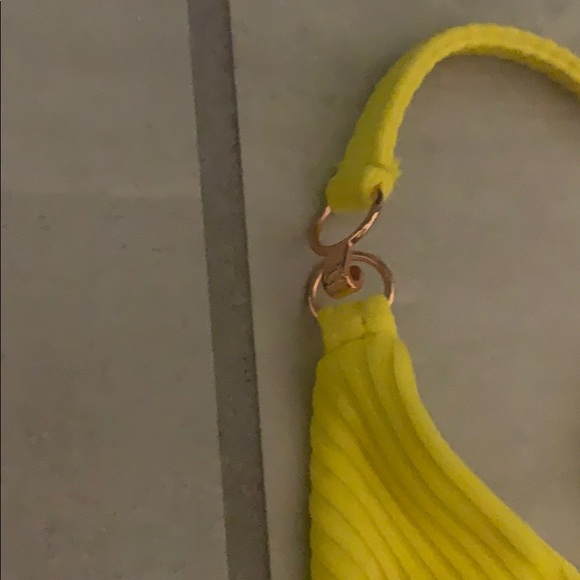 TWO PIECE MAFIA Bikini set yellow ribbed NWOT - Picture 4 of 5